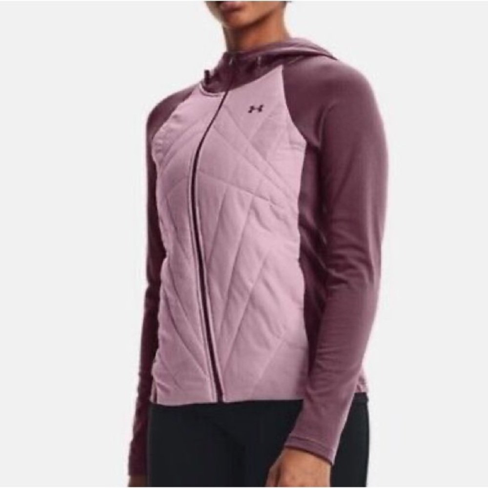Under Armour Sprint Hybrid Jacket Womens Sz XS Mauve Lightweight Full Zip Hoodie